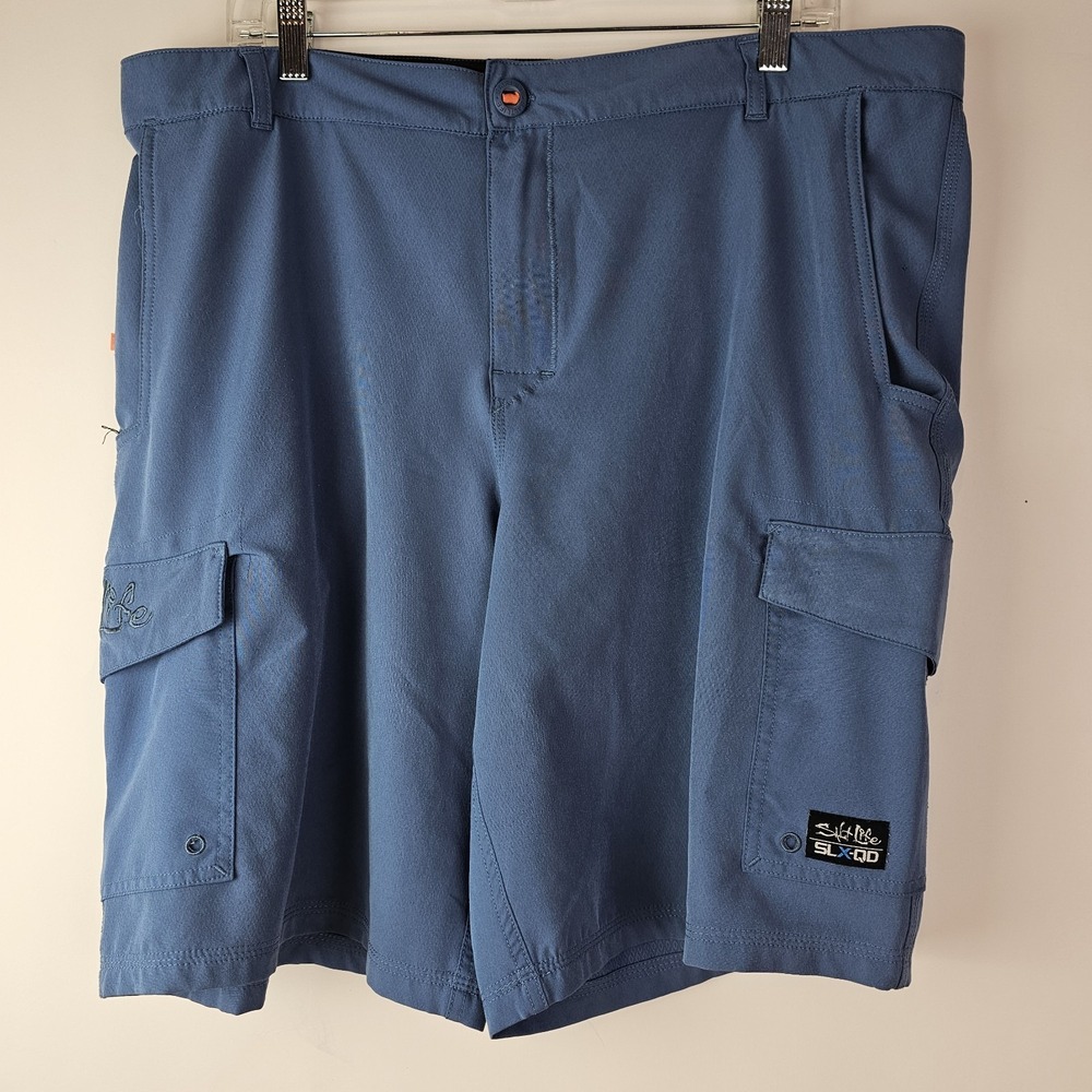 Salt Life Shorts Mens 38 Blue Cargo Utility‎ Pockets Casual Vapor Stretch